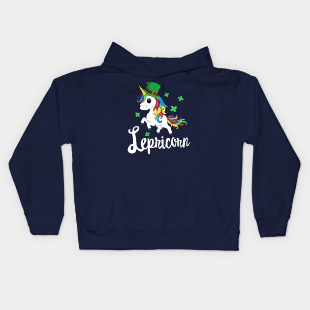 Lepricorn T-Shirt St Patricks Day Unicorn Leprechaun Kids Kids Hoodie by 14thFloorApparel